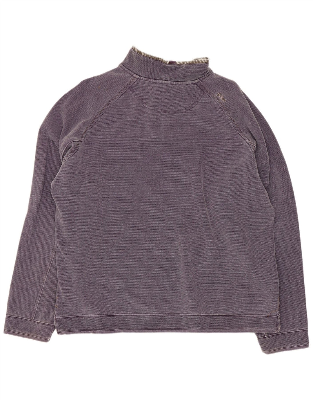 Sudadera con capucha y cuello con cremallera para hombre Fat Face Jersey de algodón morado medio