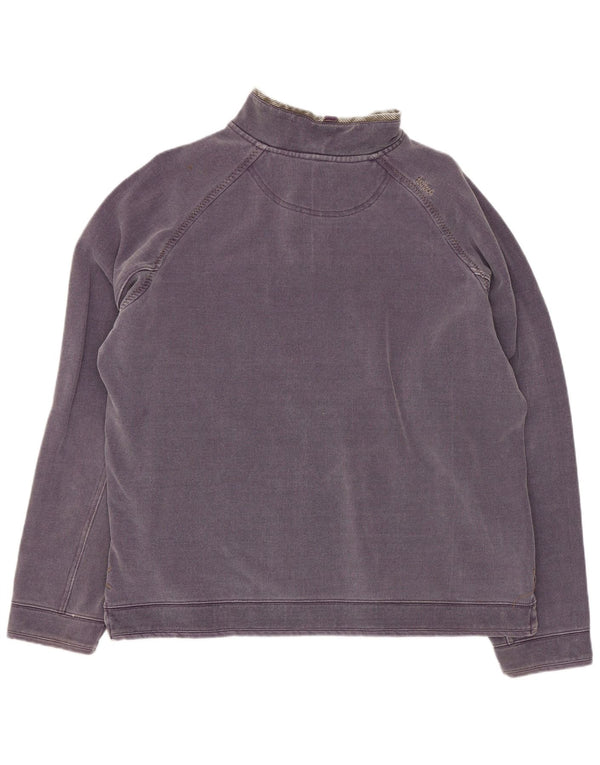 Sudadera con capucha y cuello con cremallera para hombre Fat Face Jersey de algodón morado medio