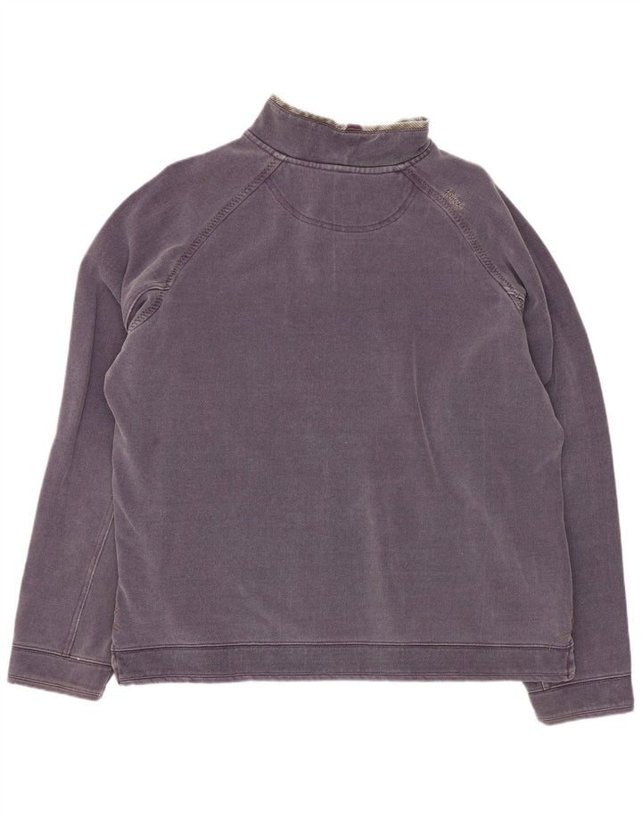 Sudadera con capucha y cuello con cremallera para hombre Fat Face Jersey de algodón morado medio