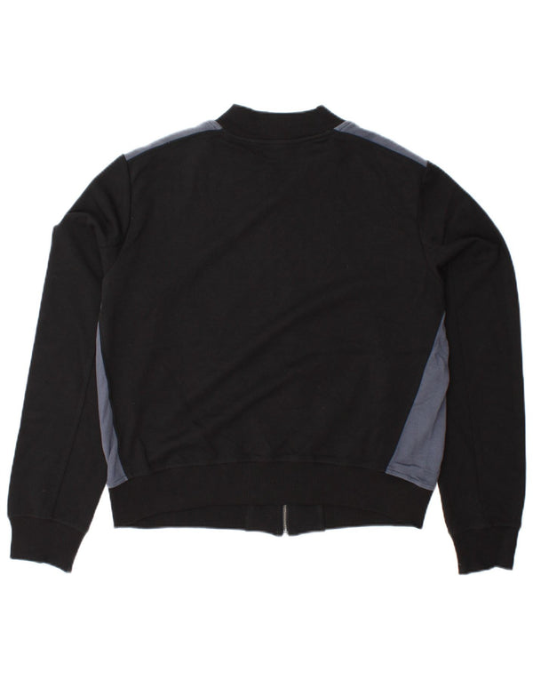 BENETTON Chaqueta top de chándal corta para mujer UK 46 Large Black Colourblock