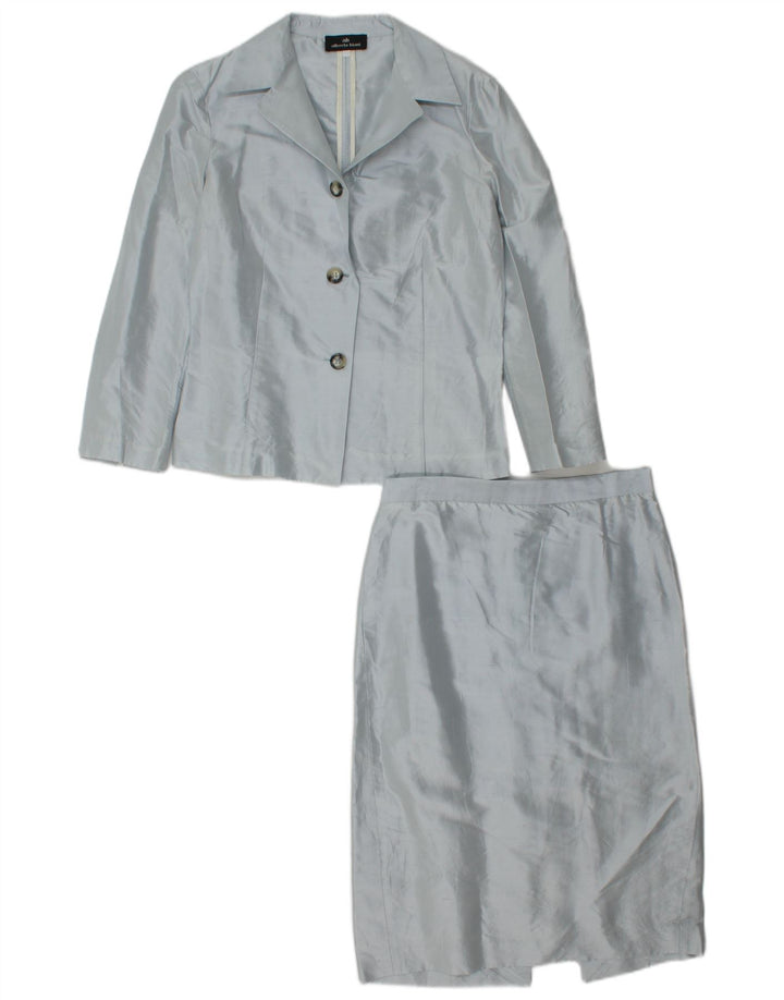 Alberto Biani Conjunto de falda de 2 piezas con 3 botones para mujer IT 42 Medium W26 Seda azul