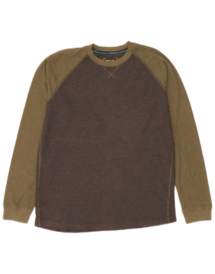 Camiseta IsoCool de manga larga para hombre de Mountain Warehouse con bloques de color gris grande