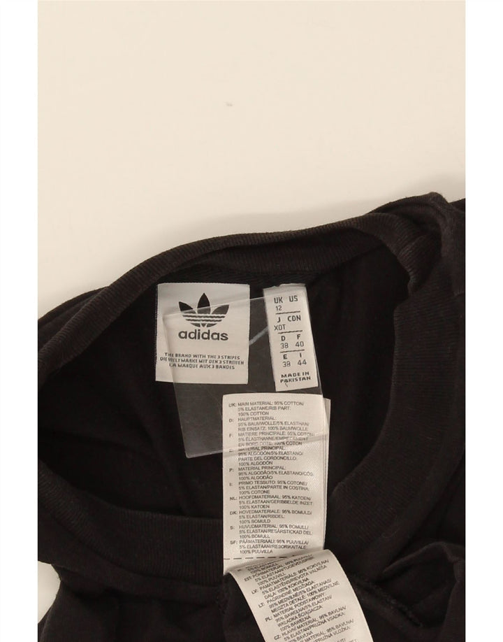 Adidas Mujer Gráfico Chaleco Top UK 12 Mediano Negro Algodón