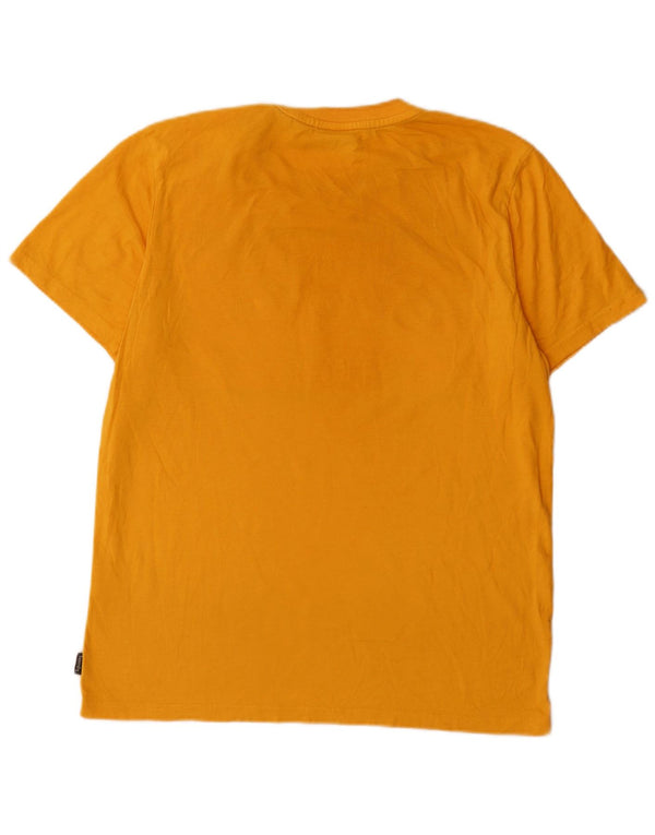 Superdry Hombre Camiseta Gráfica Top XL Algodón Amarillo