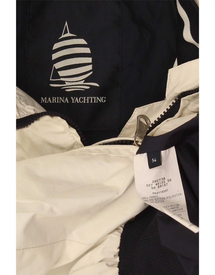 Marina Yachting Chaqueta Bomber para Hombre UK 54 2XL Poliéster Color Block Blanco
