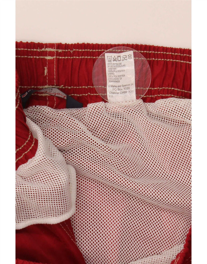 Marks & Spencer Bañador para hombre, talla grande, poliéster rojo