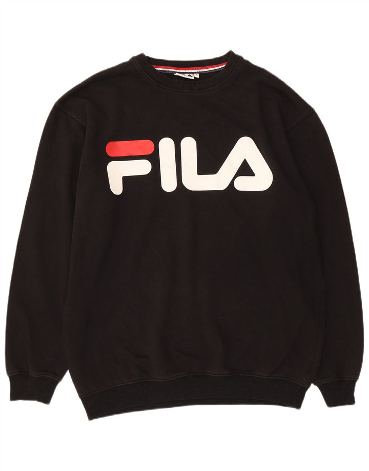 Fila Hombre Graphic Sudadera Jumper Medium Negro Algodón