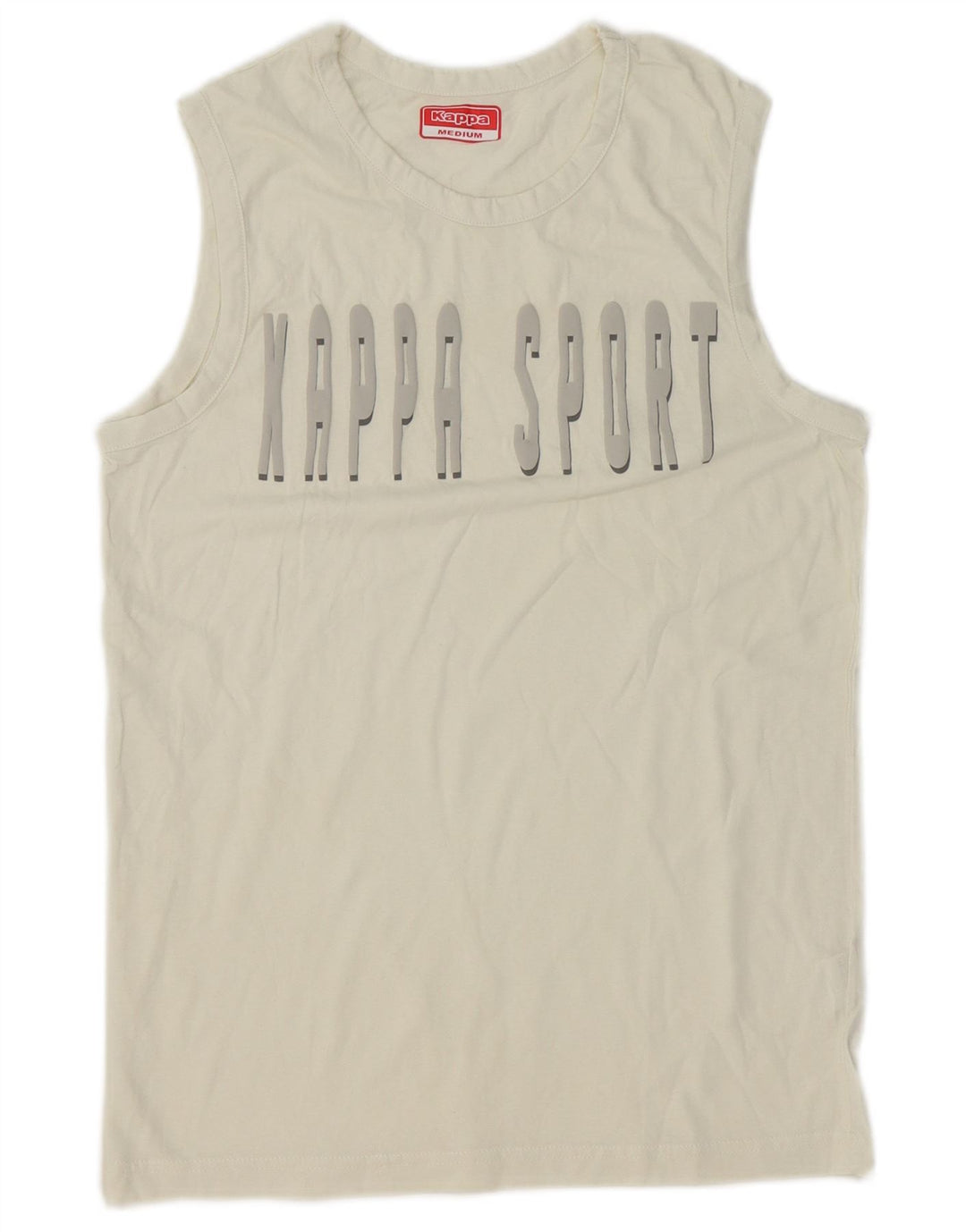 Kappa Hombre Camiseta Gráfica Top Medium Blanco Algodón