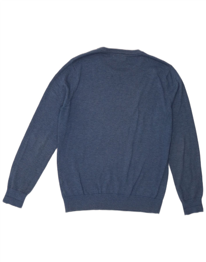 Calvin Klein Jersey de cuello redondo para hombre de algodón azul medio