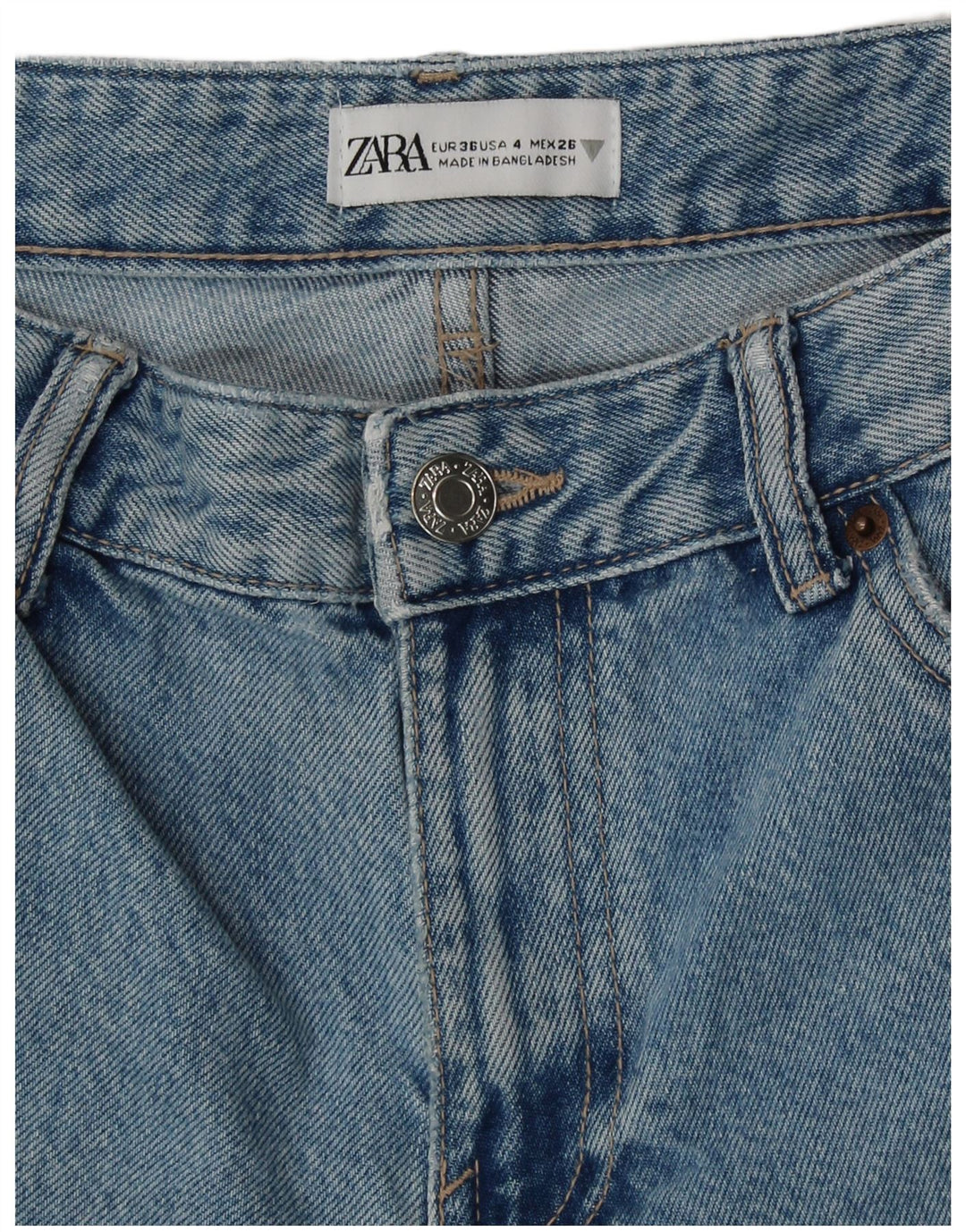 ZARA Mujer Vaqueros Cargo Acampanados EU 36 XS W26 L32 Algodón Azul