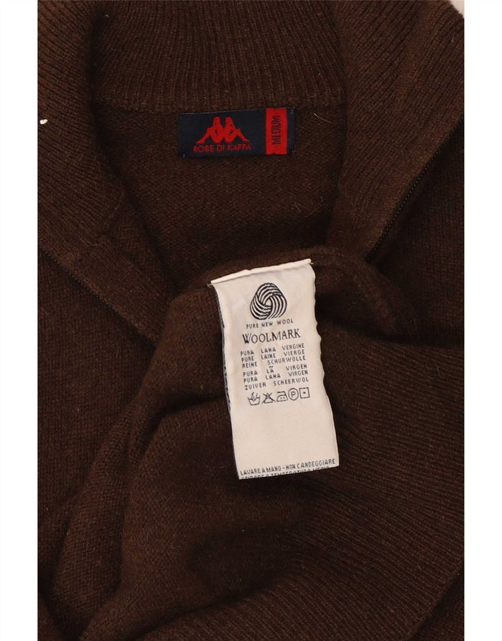Kappa Hombre Jersey Con Cremallera En El Cuello Jersey De Lana Marrón Medio
