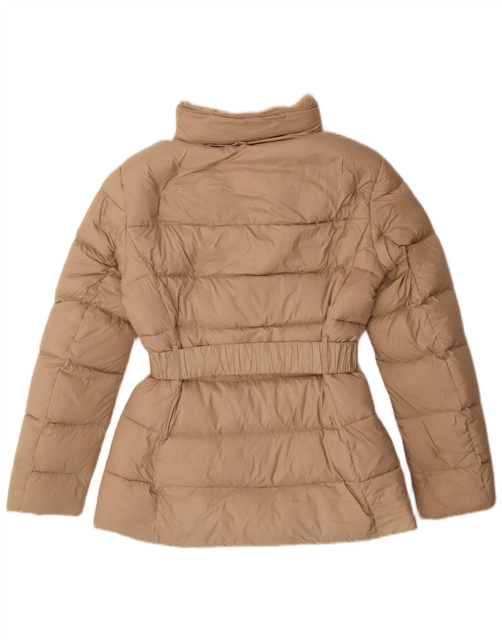Zara Mujer Chaqueta Acolchada UK 10 Small Beige Poliéster