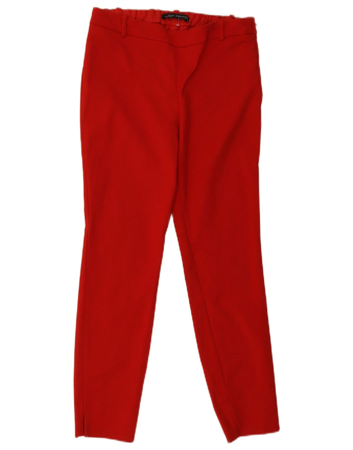 Zara Mujer Pantalones Casuales Slim Small W26 L26 Rojo