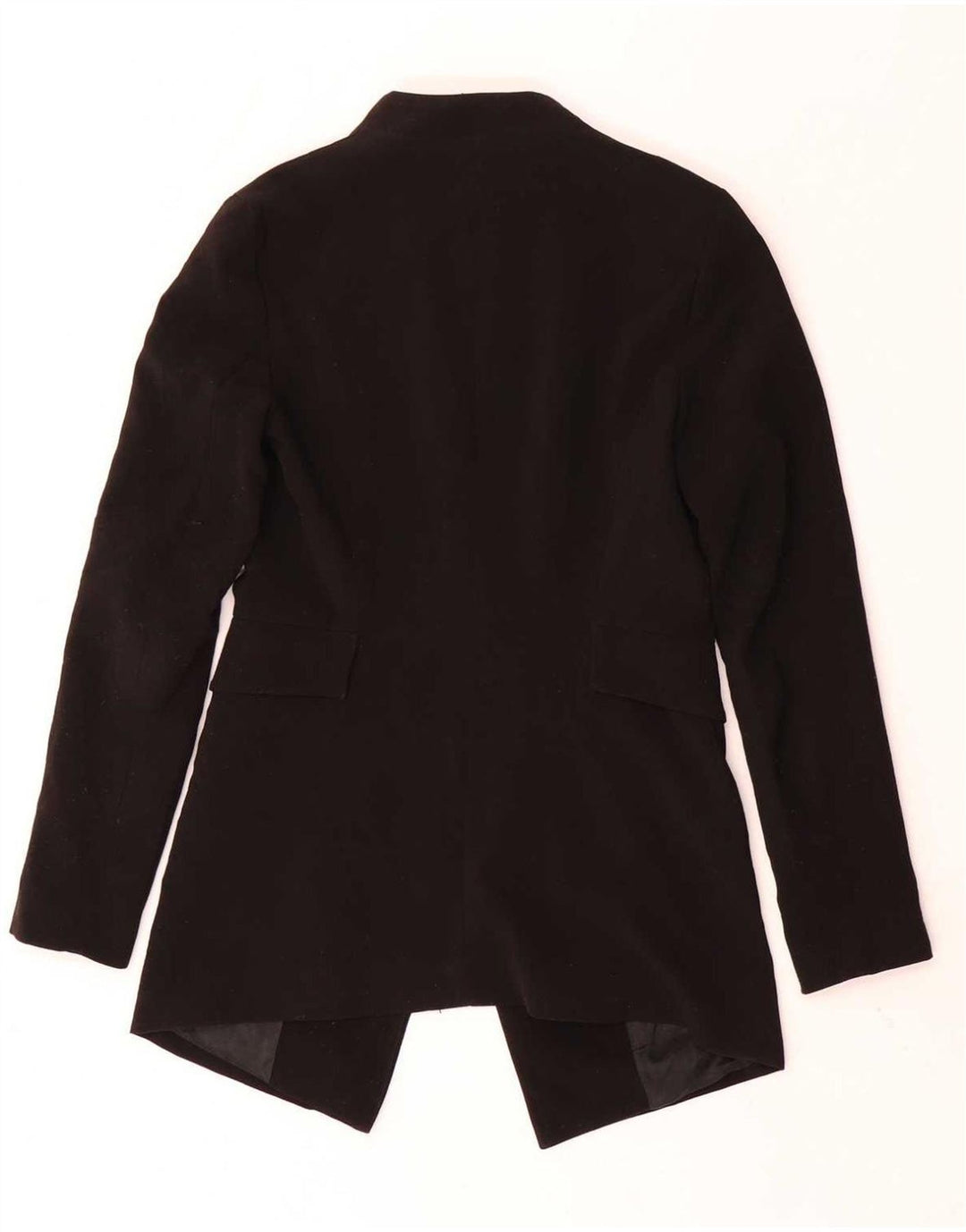 Zara Mujer Chaqueta Americana Abierta UK 6 XS Poliéster Negro