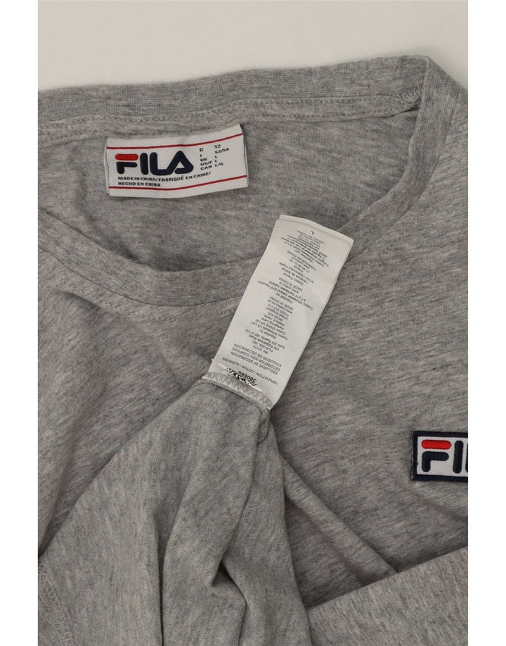 Fila Camiseta para hombre Top grande de algodón moteado gris