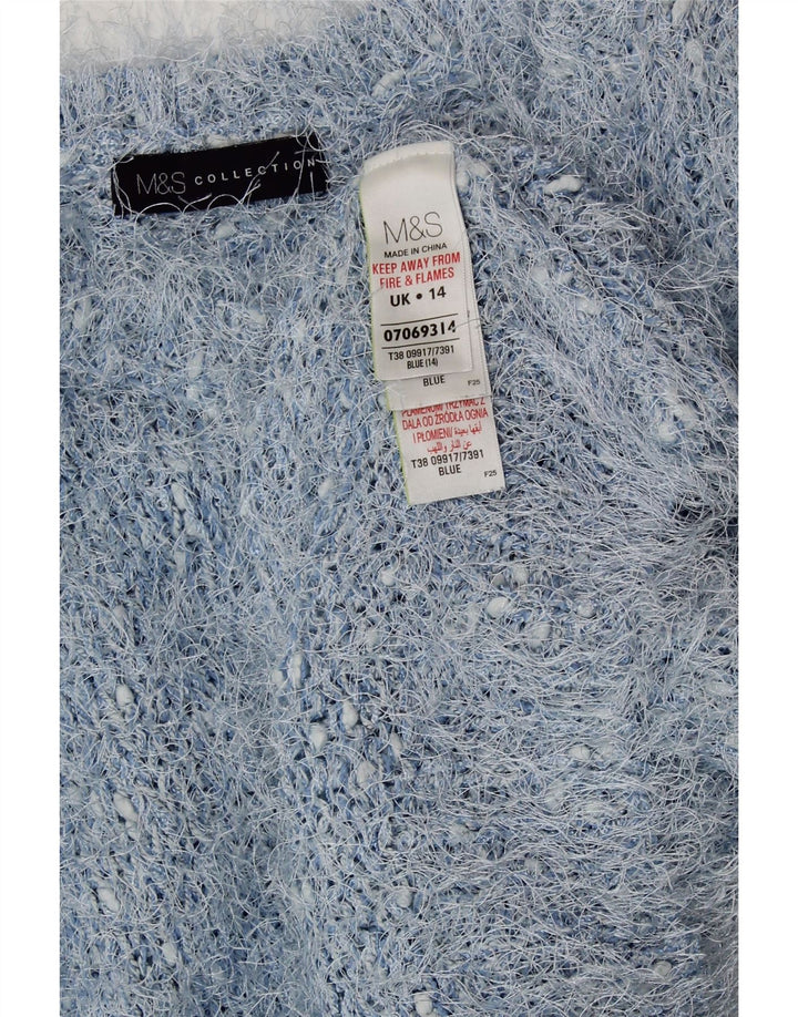 MARKS & SPENCER Suéter tipo jersey con cuello redondo para mujer UK 44 Azul medio