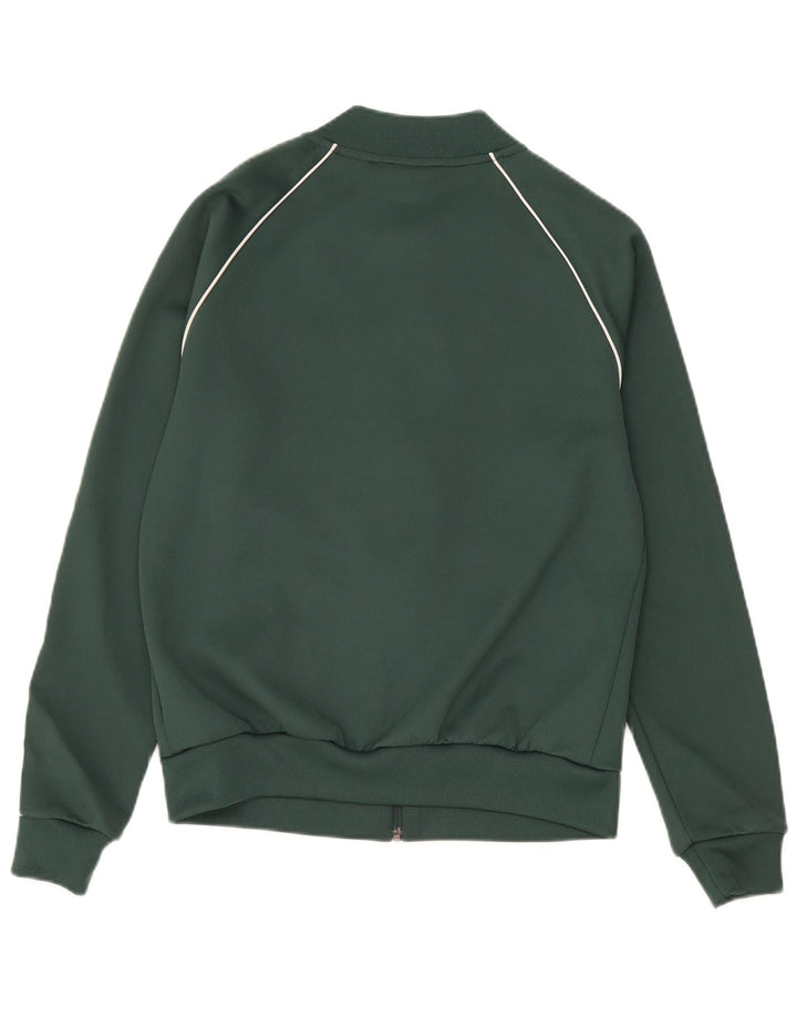Adidas Mujer Regular Fit Chándal Top Chaqueta UK 10 Pequeño Verde Poliéster