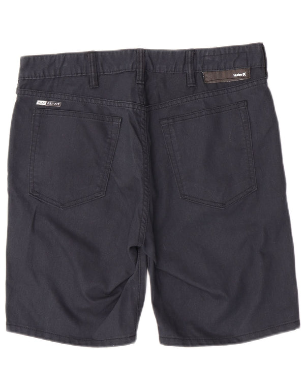 Hurley Mens Casual Shorts W32 Medium Navy Blue Cotton