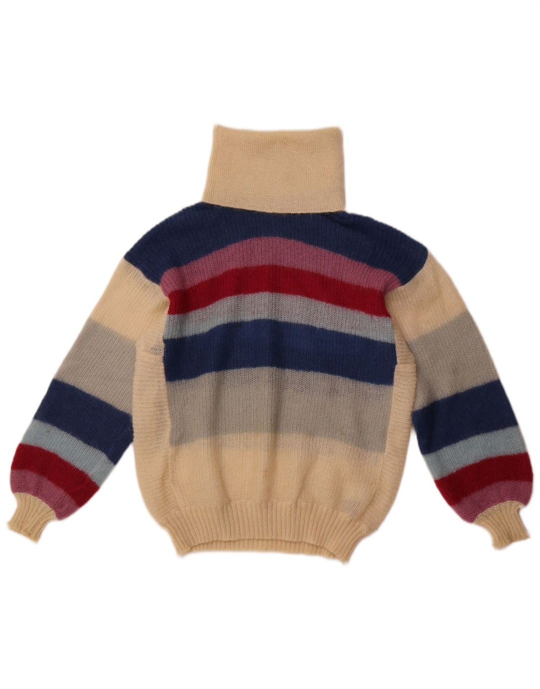 ALDO Suéter tipo jersey con cuello vuelto para mujer EU 42 Grande Rayas multicolores