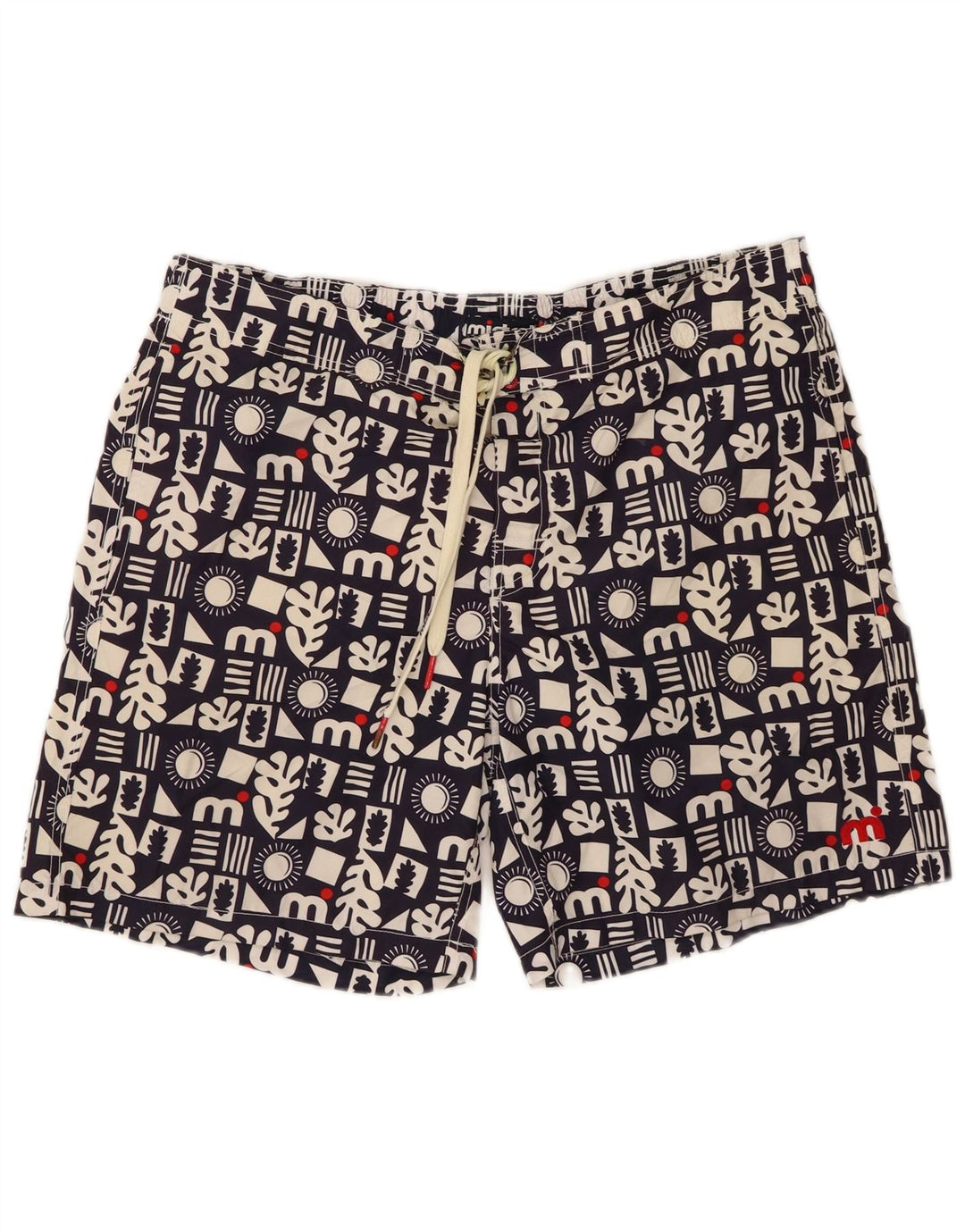 MISTRAL Mens Swimming Shorts XL  Navy Blue Geometric Polyester
