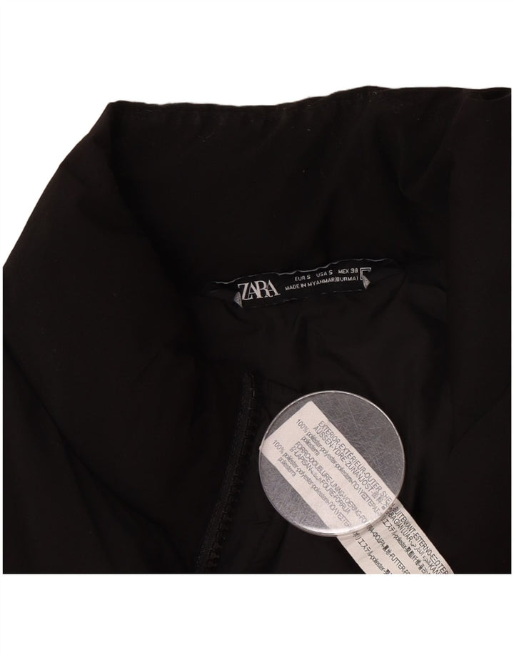 Zara Mens Chaleco Acolchado UK 36 Pequeño Poliéster Negro