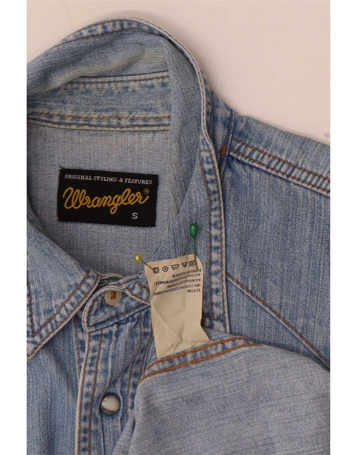 Wrangler Camisa Vaquera Sin Mangas Para Hombre Algodón Azul Pequeño