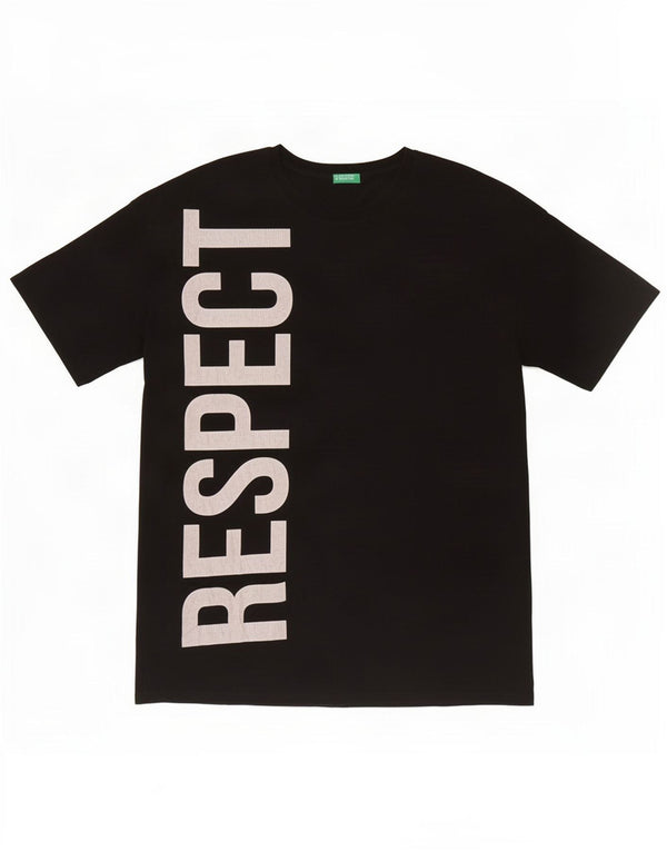Benetton Camiseta estampada para hombre Top Large Black