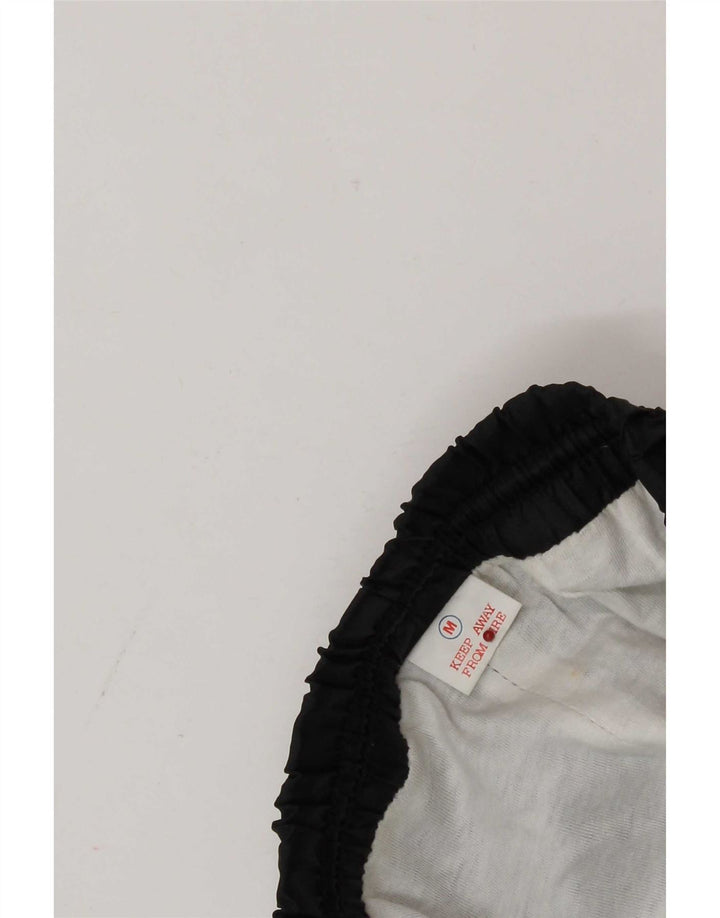 Vintage Hombre Chándal Pantalones Joggers Medio Negro Colorblock Poliamida