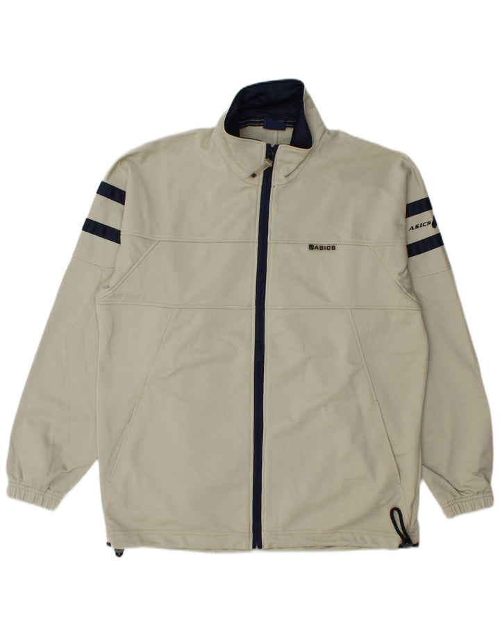 Asics Hombre Chándal Top Chaqueta Poliéster Color Block Medio Beige