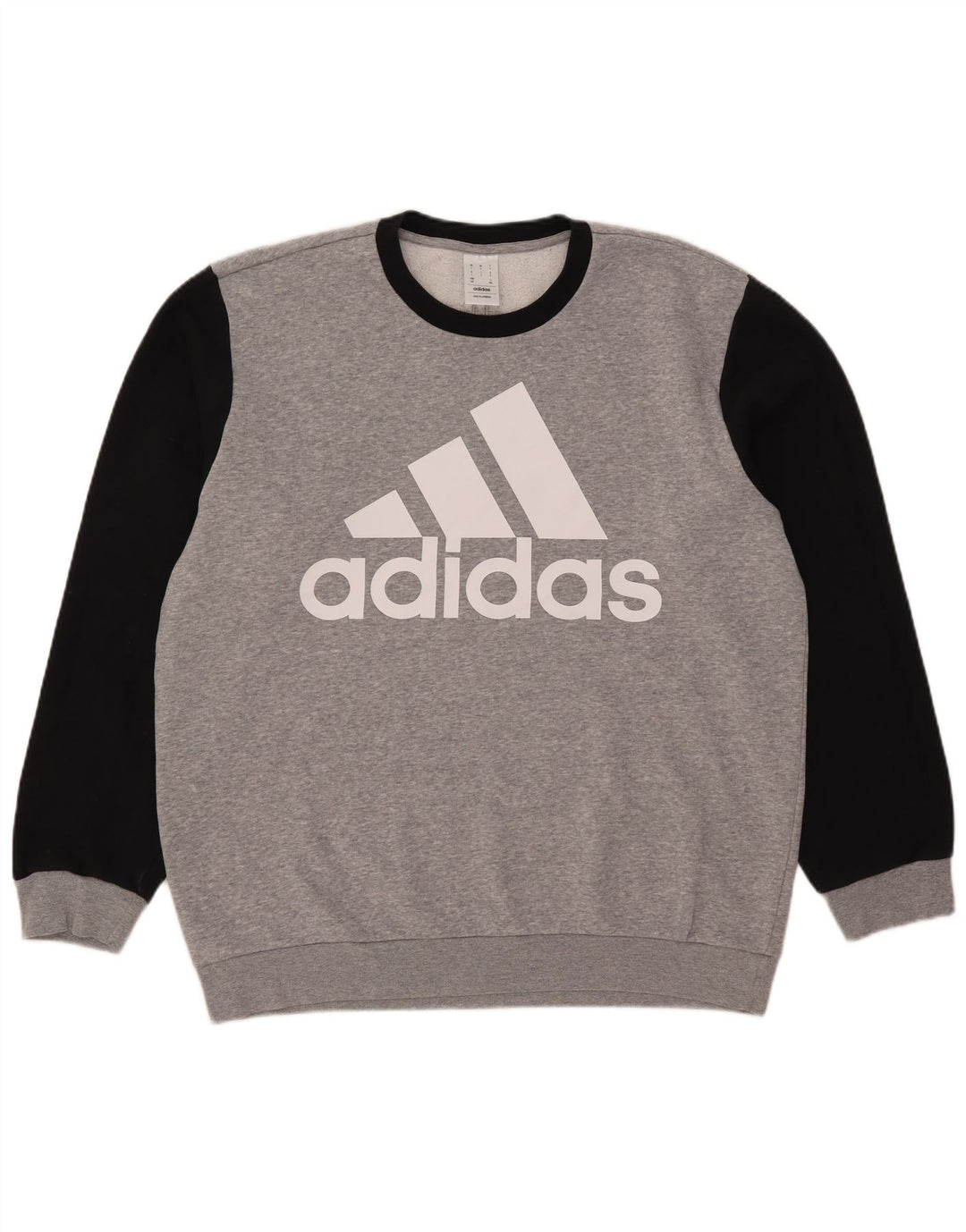 Adidas Hombre Sudadera Gráfica Jumper Large Gris Colorblock