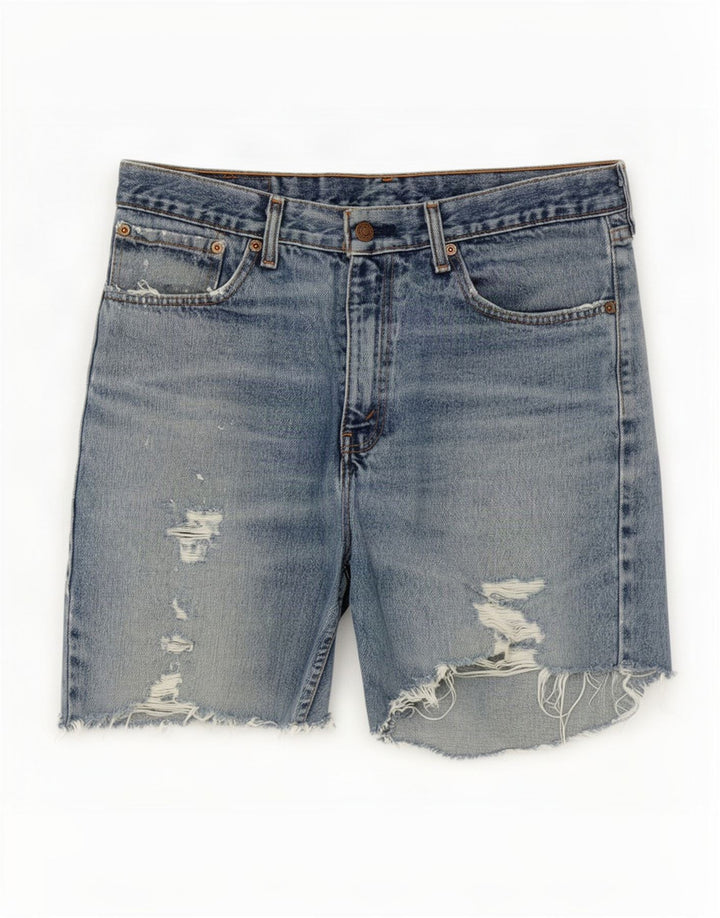 Levi's Mens 751 pantalones cortos de mezclilla desgastados W34 azul grande