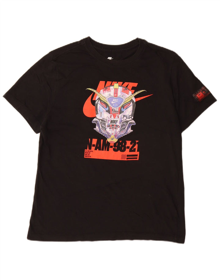 Nike - Camiseta gráfica para hombre, talla grande, algodón negro