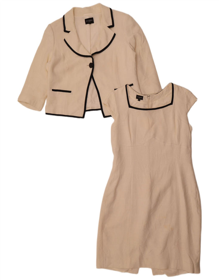 Hobbs Conjunto de 2 piezas de manga 3/4 para mujer UK 46 Viscosa blanca grande