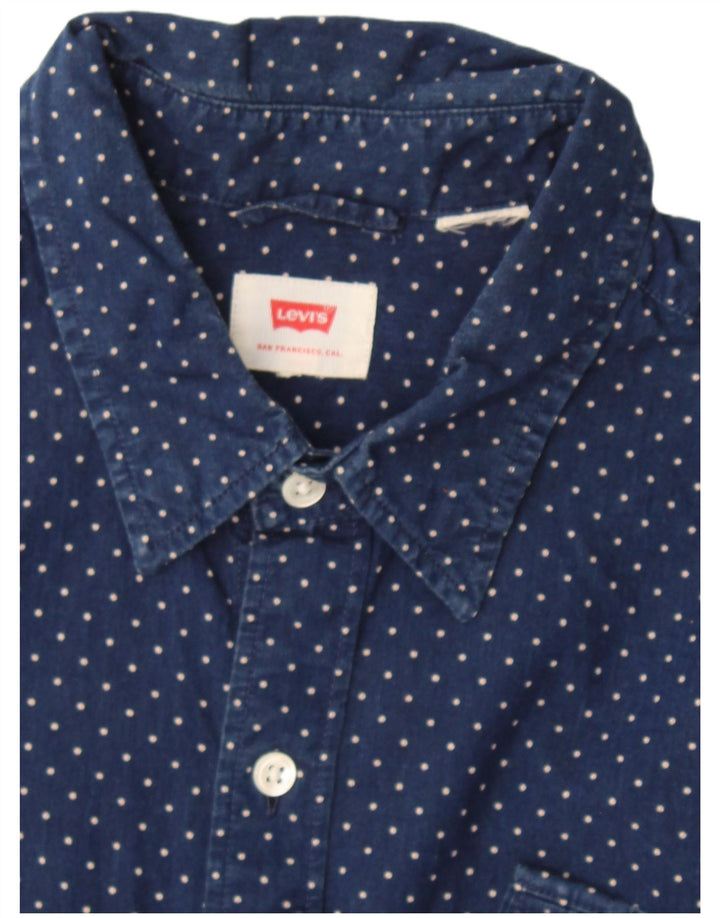 Camisa Levi's Hombre Pequeña Azul Marino Moteada