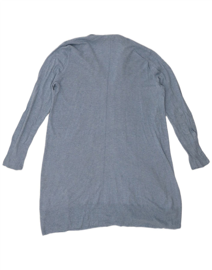 CHAPS Suéter tipo cárdigan abierto largo para mujer UK 46 Algodón azul grande
