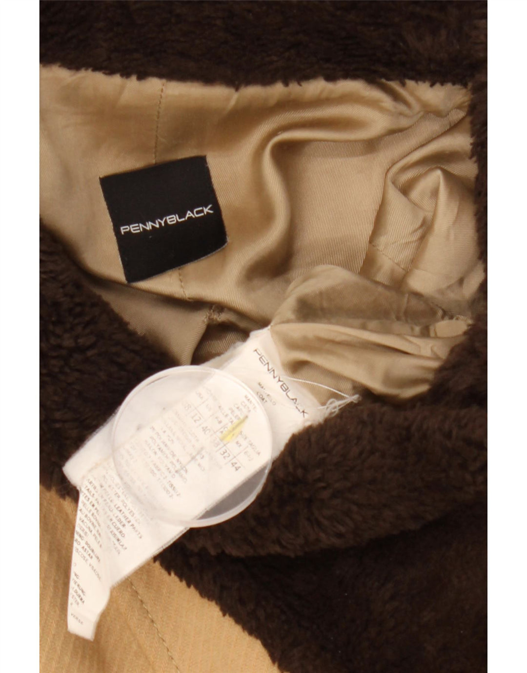 Abrigo Penny Black para mujer UK 40 Lana color block beige medio
