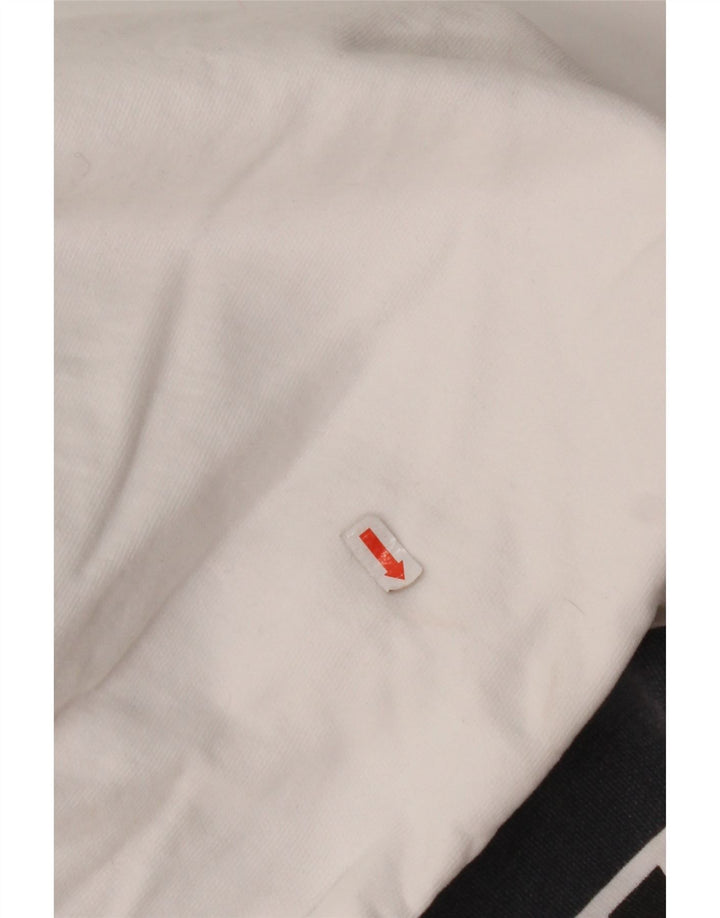 LEVI'S Jersey con capucha gráfico para mujer Reino Unido 14 Algodón blanco mediano