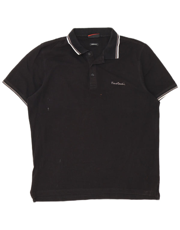 Pierre Cardin Polo Regular Hombre XL Algodón Negro