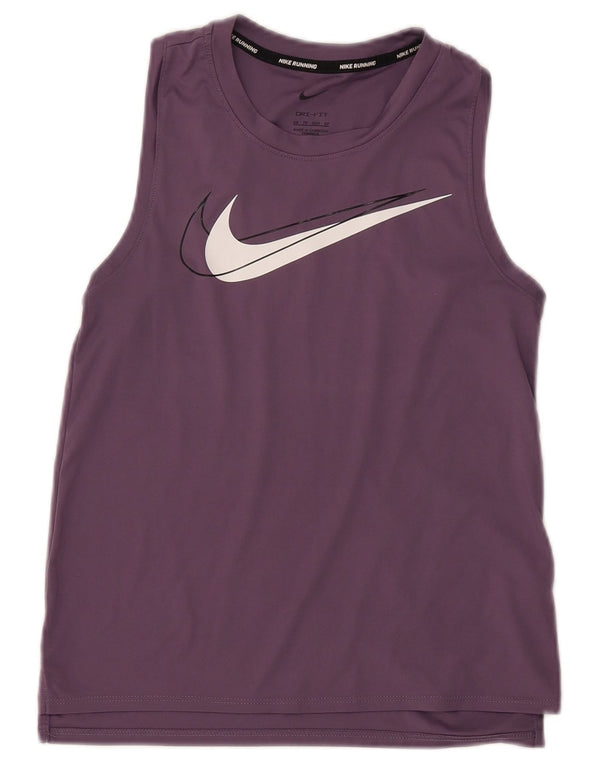 NIKE Camiseta sin mangas Dri Fit Graphic para mujer UK 6 XS Poliéster morado