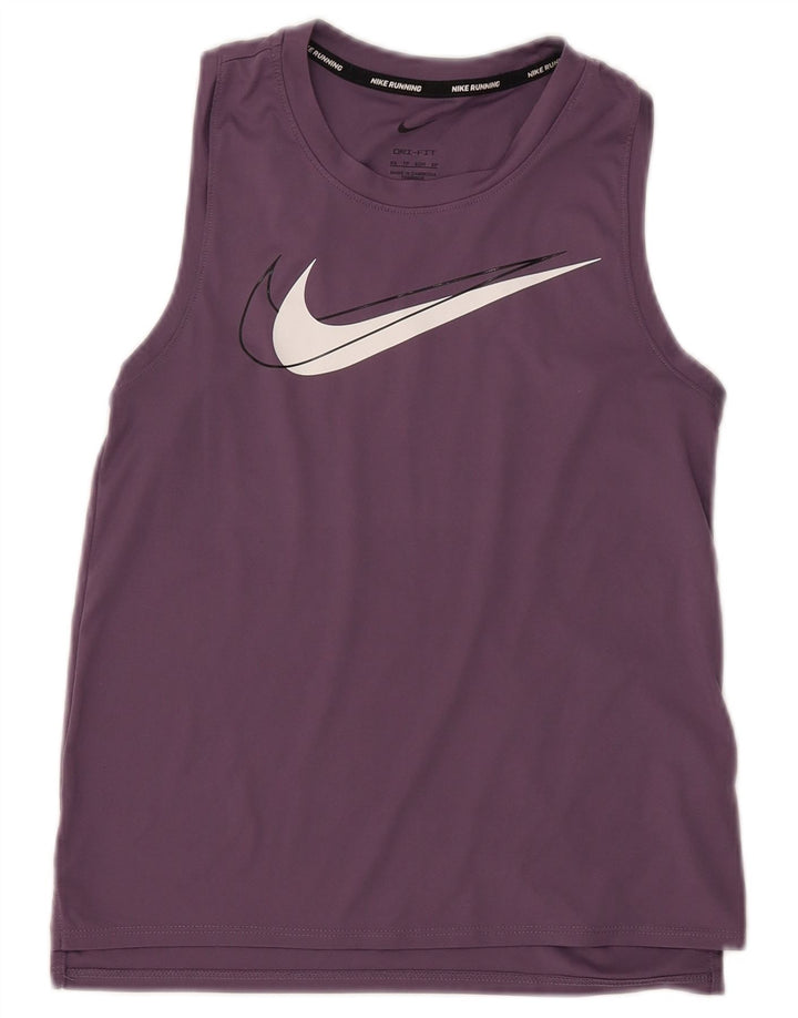 NIKE Camiseta sin mangas Dri Fit Graphic para mujer UK 6 XS Poliéster morado