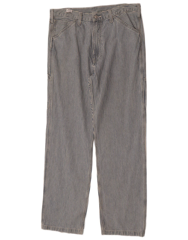Pantalones casuales rectos para hombre Levi's W34 L34 Algodón a rayas azules