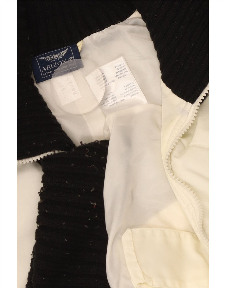 ARIZONA Chaqueta acolchada para mujer UK 40 Grande Blanco roto Poliamida con bloques de color