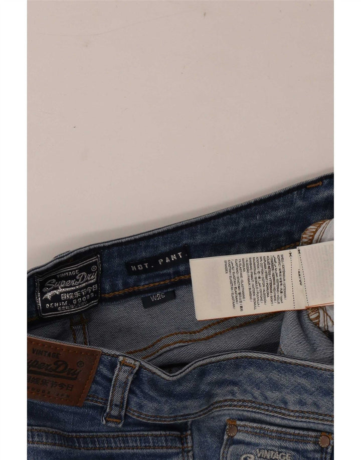 Superdry Mujer Denim Hot Pants W26 Small Azul Algodón