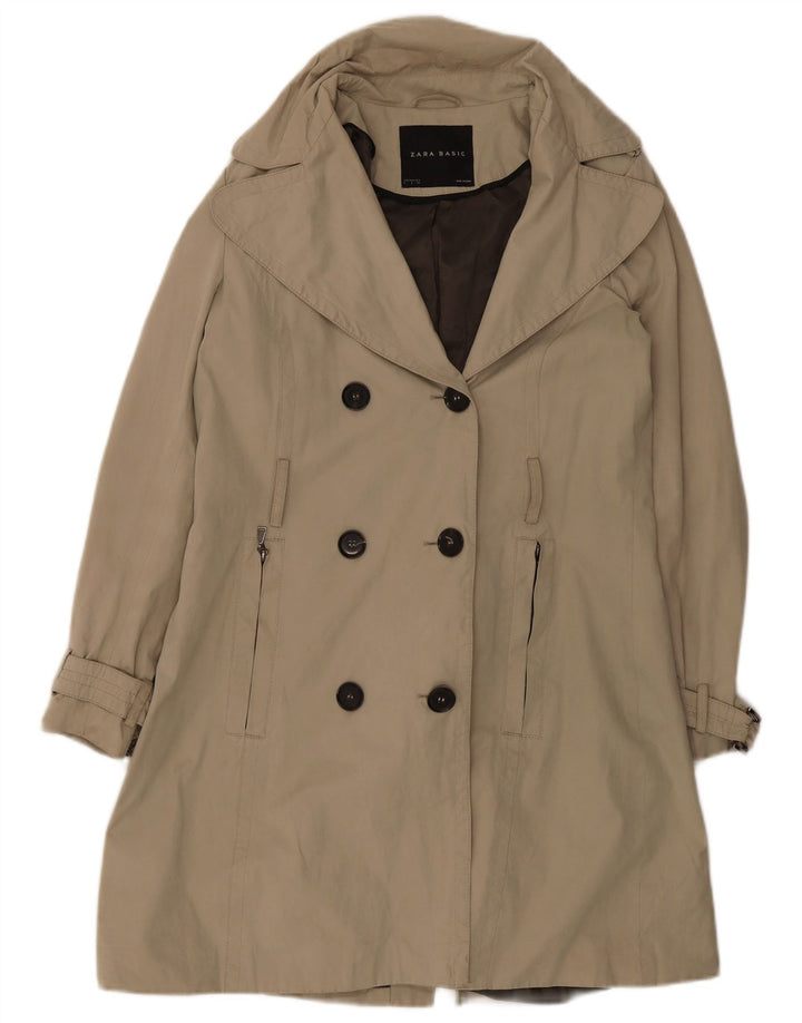 Zara Mujer Gabardina Reino Unido 46 Grande Beige