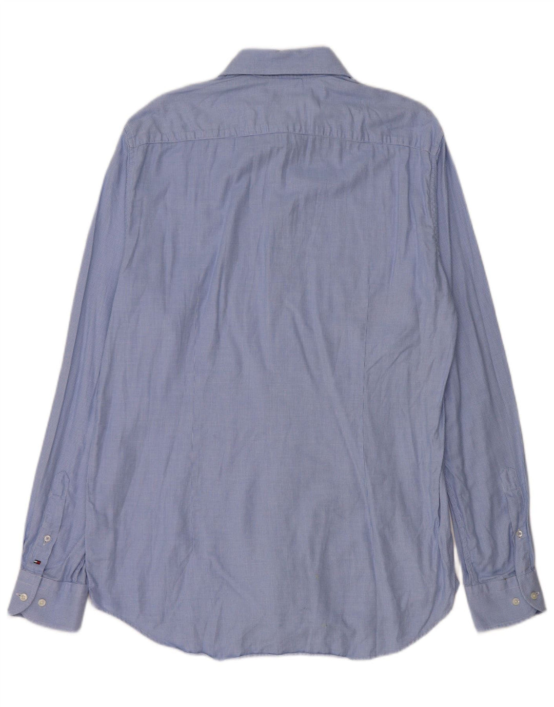 Camisa Tommy Hilfiger para hombre talla 41 16 algodón de pata de gallo azul grande