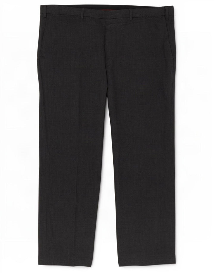 Marks & Spencer Pantalones casuales de corte regular para hombre W42 L29 Poliéster gris
