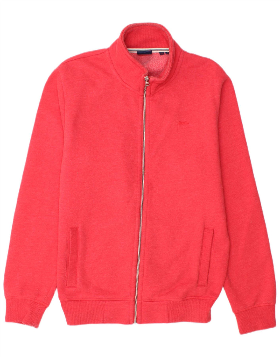 SUPERDRY Chaqueta de chándal para hombre de algodón rojo mediano