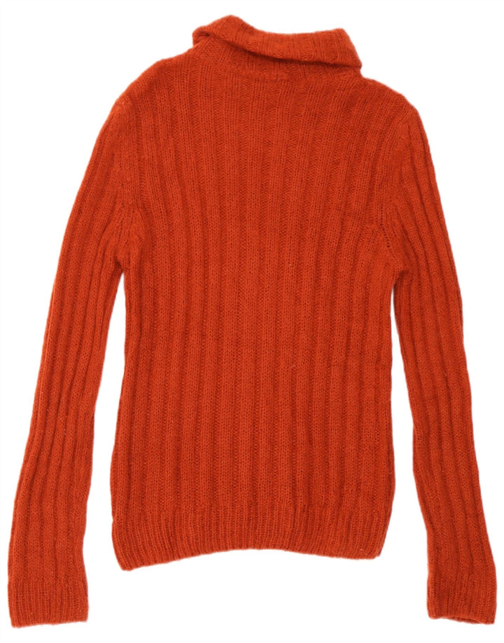 Massimo Dutti Jersey con cuello vuelto para mujer, talla 40, talla grande, color naranja