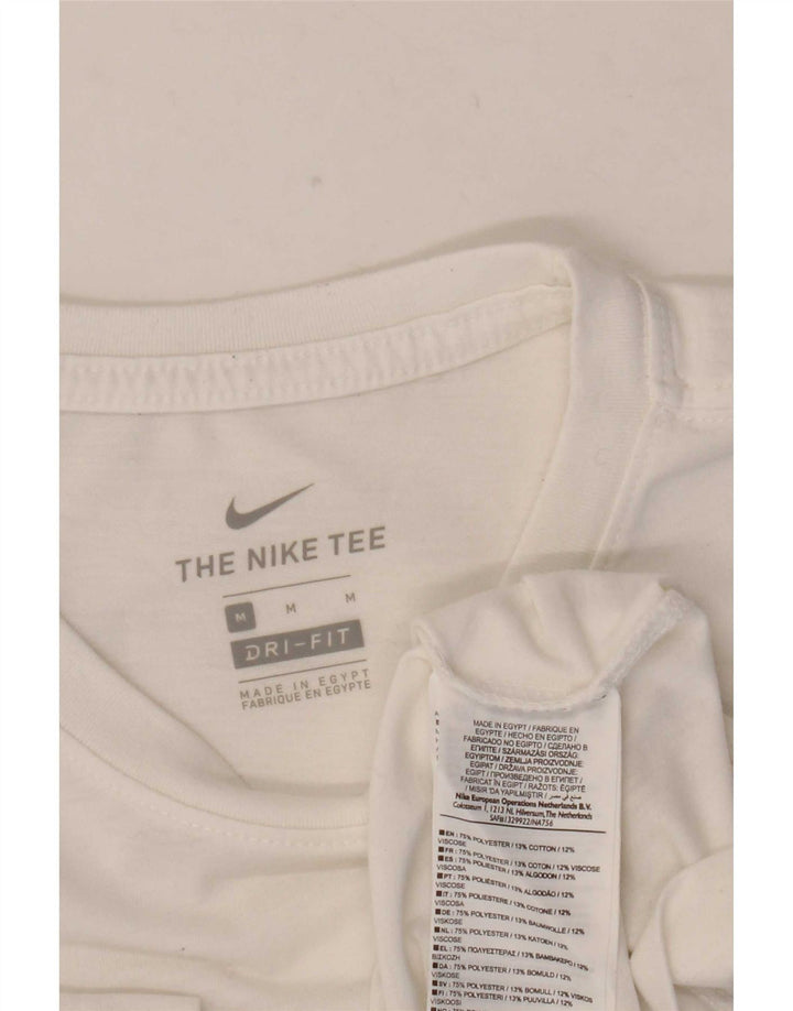 Nike Camiseta Dri Fit Graphic para Hombre Top Mediano de algodón Blanco