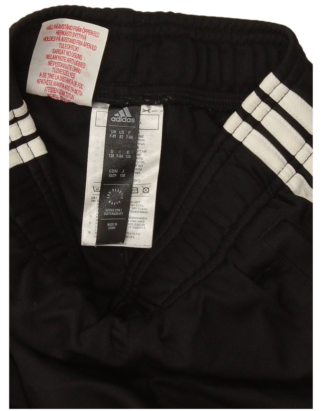 Adidas Pantalones cortos deportivos para niño 7-8 años Negro Poliéster